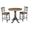 International Concepts Round 36 in Rd Ped Gathering Ht Table, 2 Emily Counter Ht Stools, Hickory/Coal, 36 in W, 36 in L K45-36RT-6B-S6172-2 - alternate 1